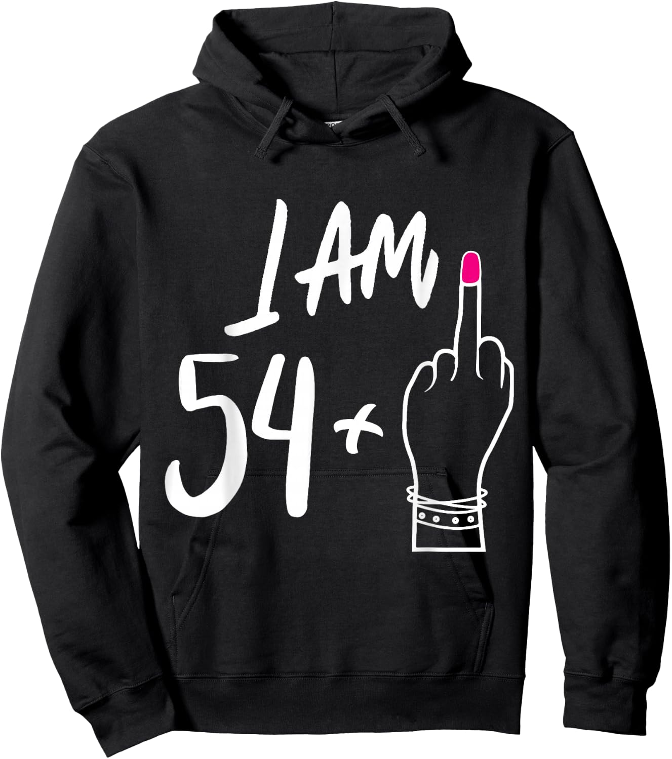 Funny Personalized 54 plu 1 = Fabulous 55 Queen Humor Bday Hoodie - Hoodie | Black