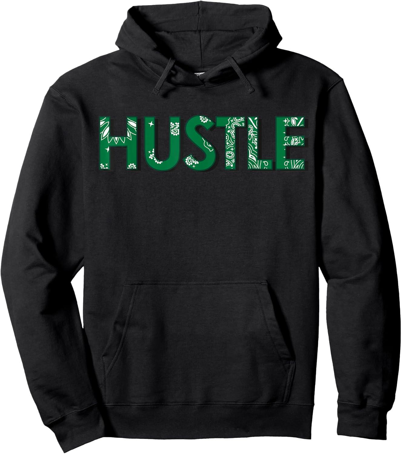 CaliDesign Green Bandana Print Hustle Hoodie - Hoodie | Black