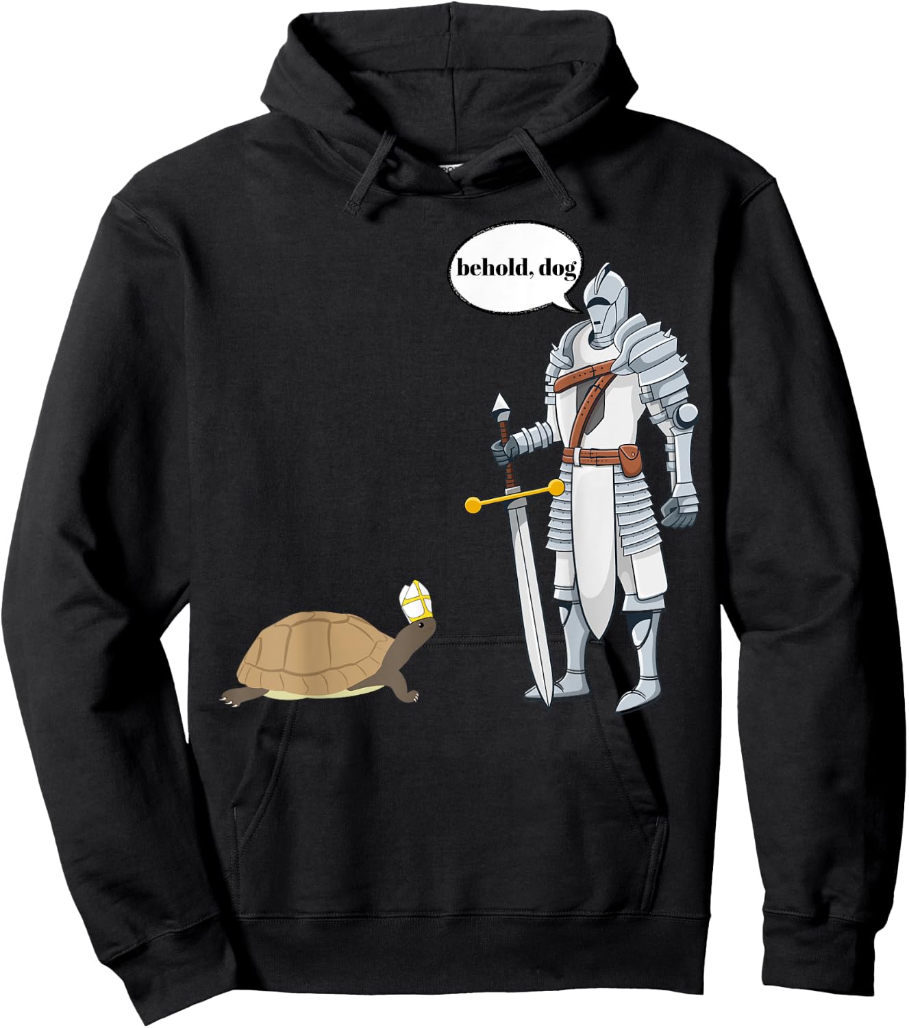 Behold Dog Funny Turtle Wearing A Priest Hat Hilarious Gamer Hoodie - Hoodie | Black