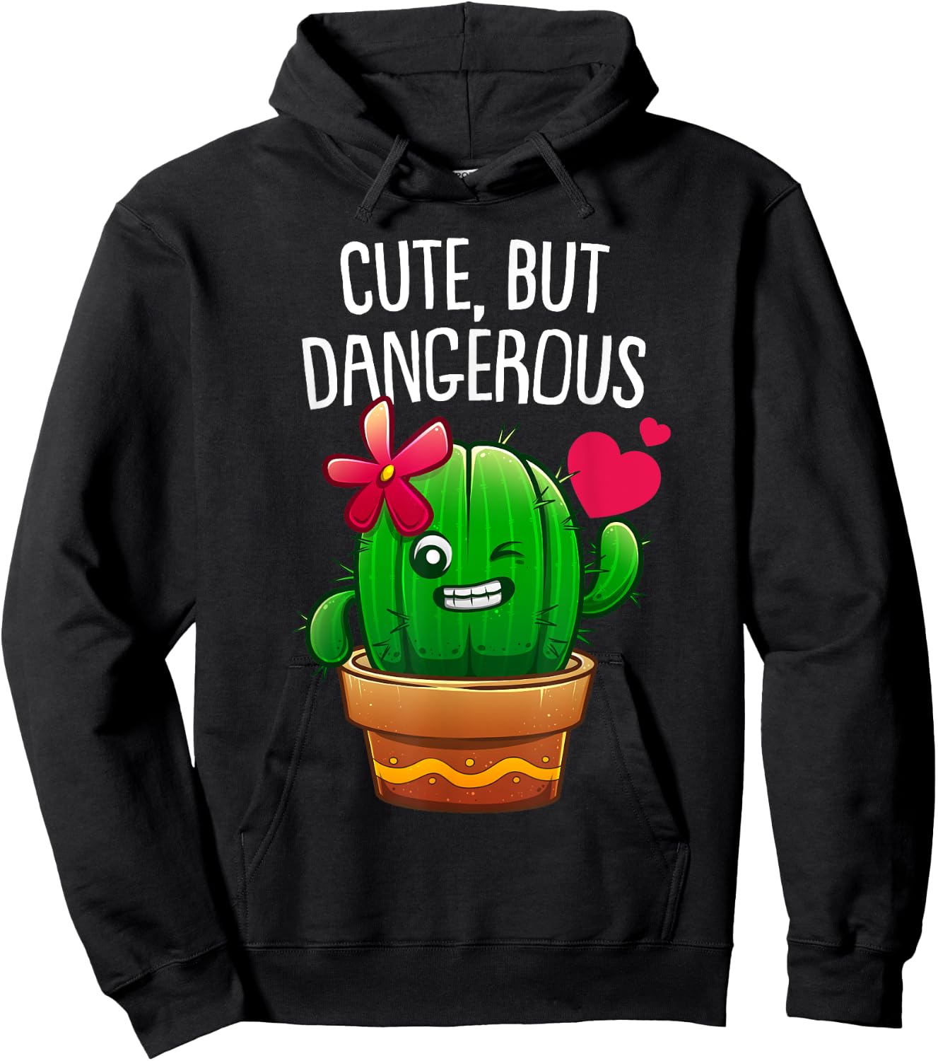 Cute Cactus Gift Girls Plant Lovers Funny Cacti Hoodie - Hoodie | Black