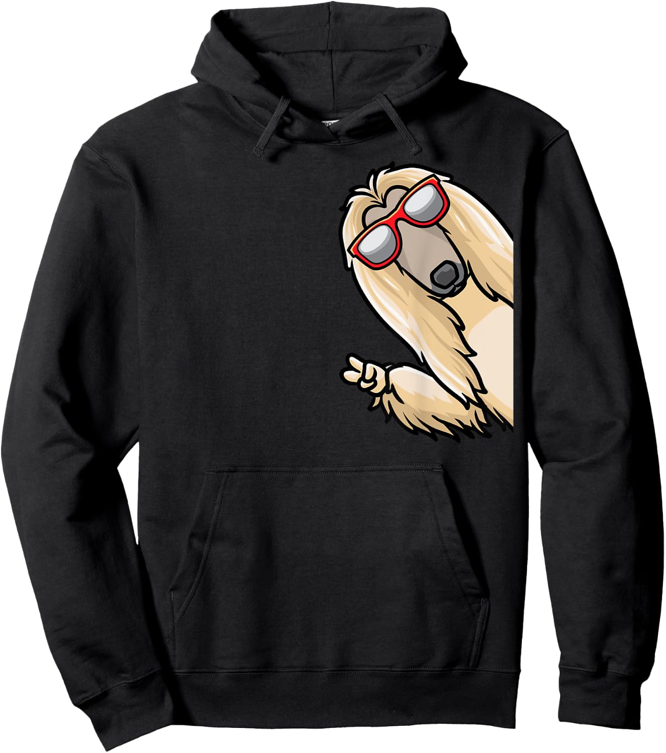 Afghan Hound From Side With Sunglasses Hoodie - Hoodie | Black