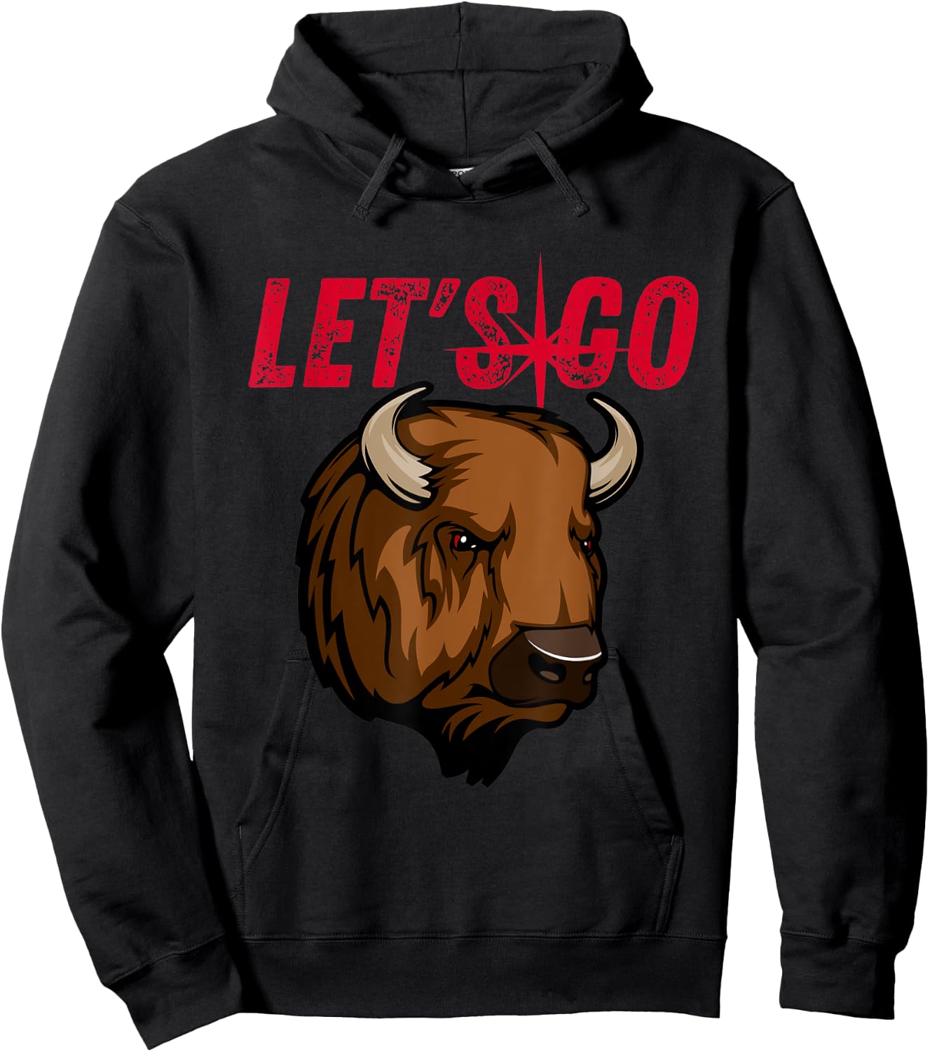 Let's Go Buffalo New York WNY BFLO Vintage Football Hoodie - Hoodie | Black
