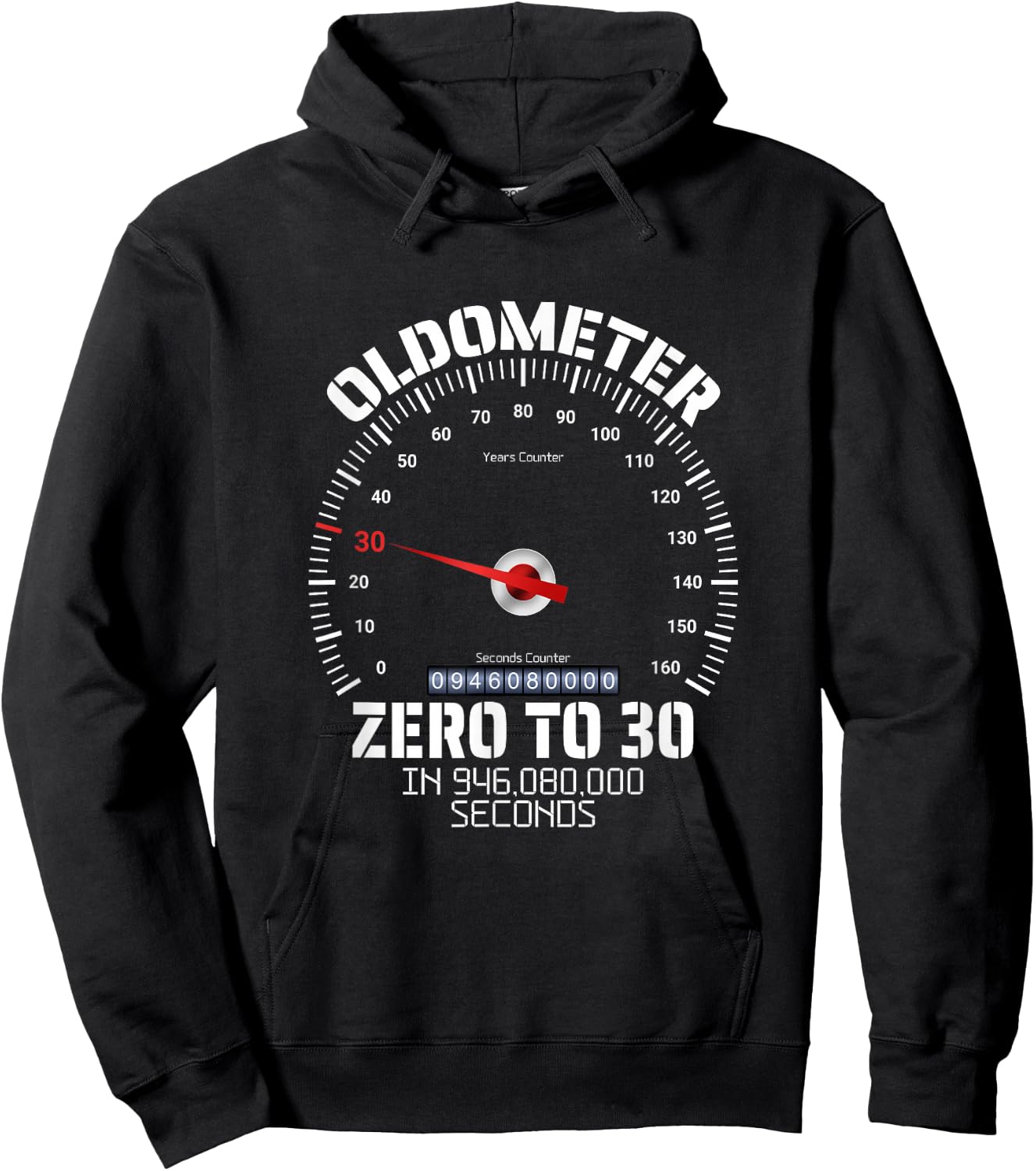 30th Birthday Oldometer Zero To 30 Years Funny 30th Birthday Hoodie - Hoodie | Black