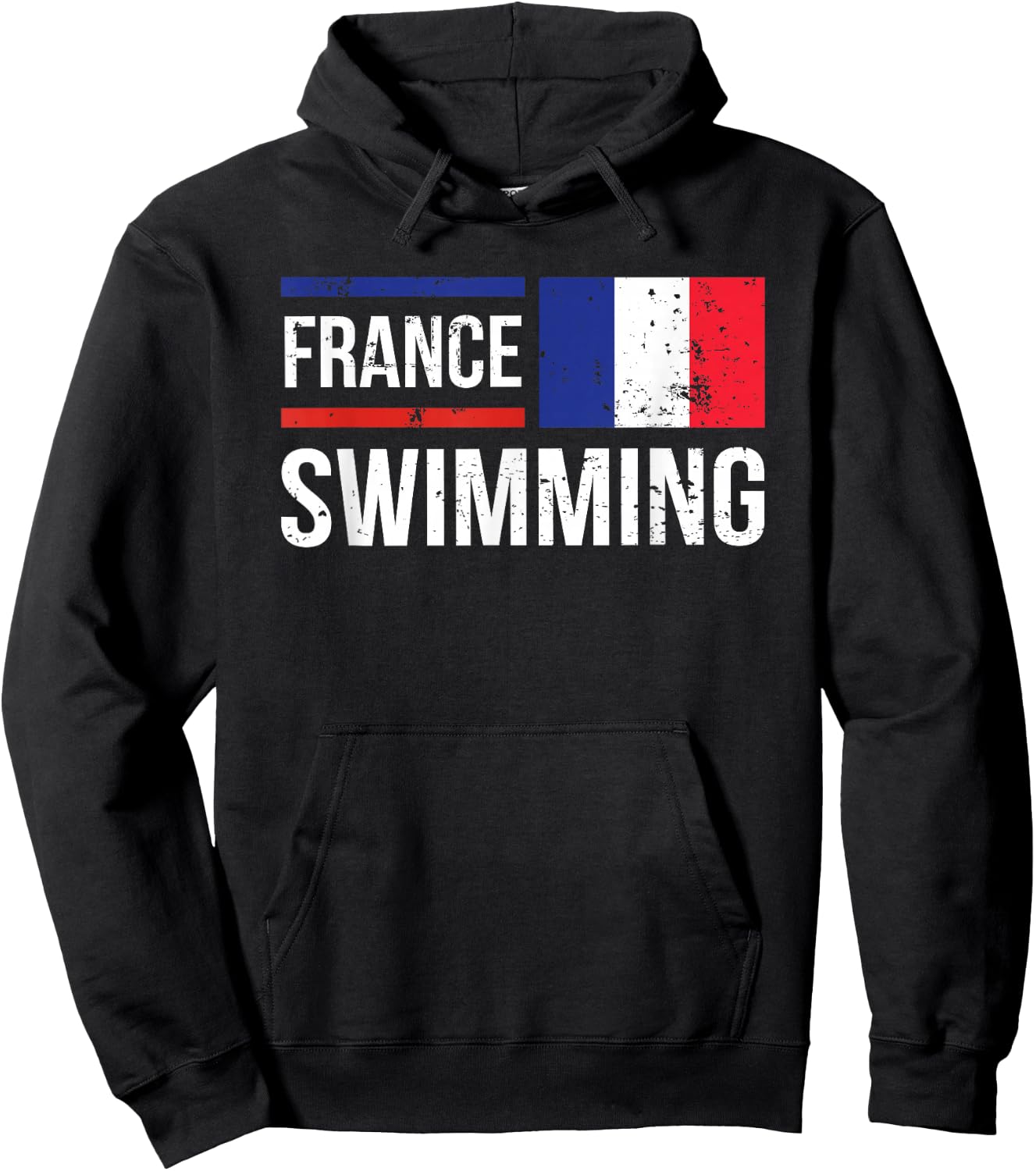 France Swimming Team Competition Pool Flag Pride Hoodie - Hoodie | Black