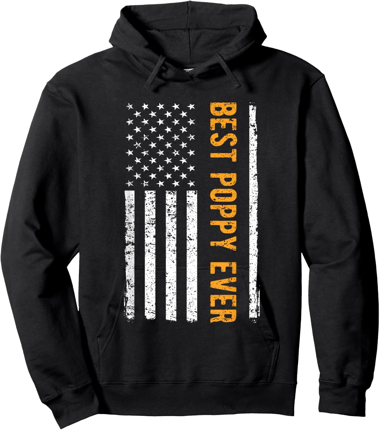 Father's day Best Poppy Ever US American Flag Gift Grandpa Hoodie - Hoodie | Black