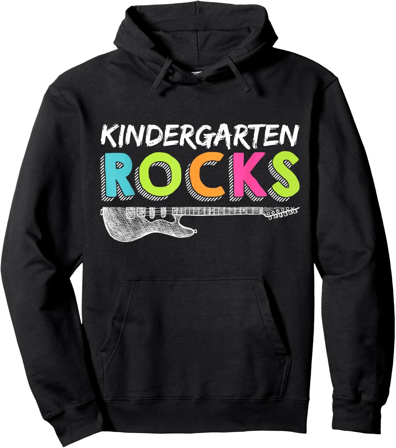 Kindergarten Rocks With Guitar Back To School Teacher Hoodie - Hoodie | Black