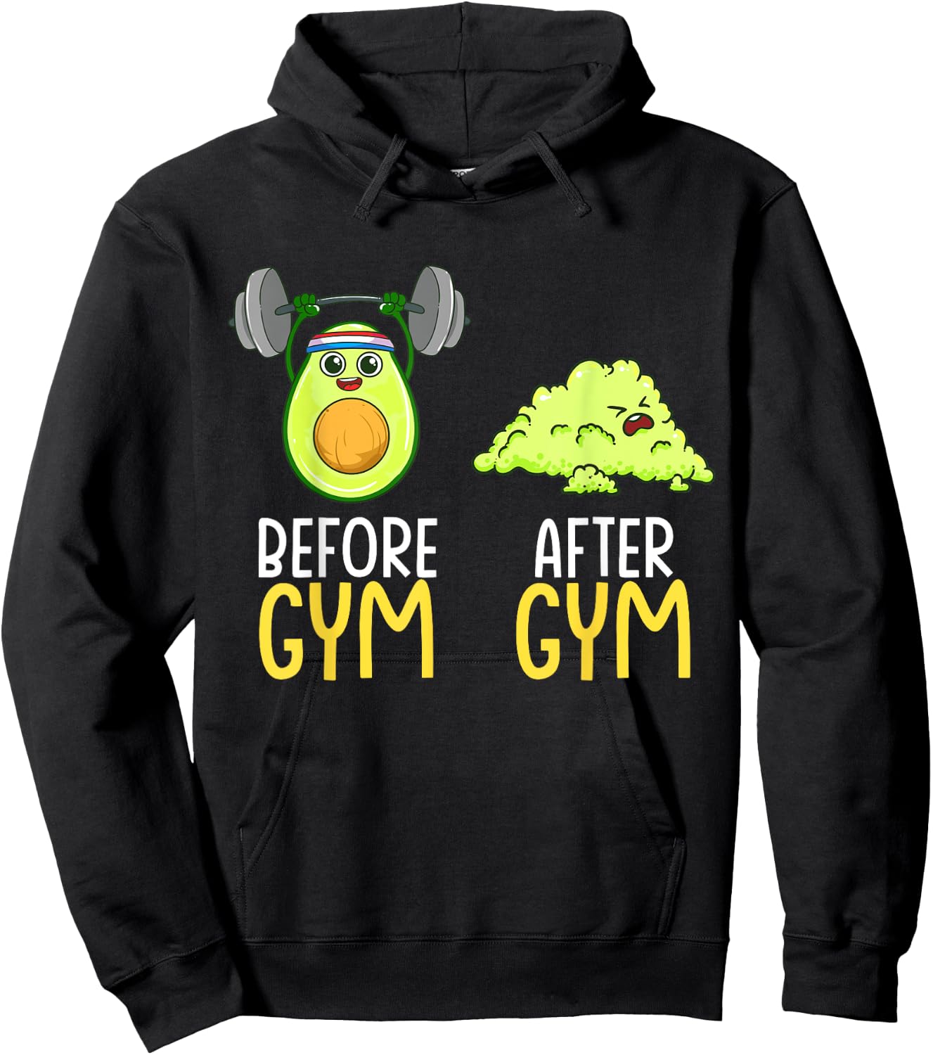 Weightlifting Avocado Guacamole Funny Gym Workout Routine Hoodie - Hoodie | Black