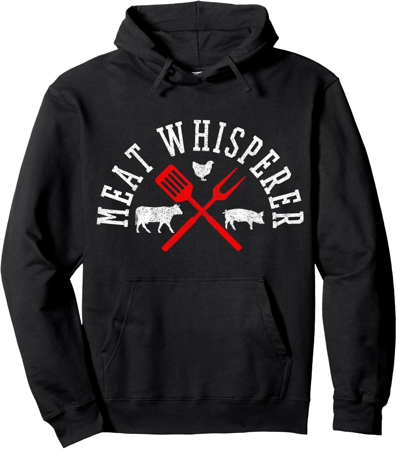 Funny BBQ Shirts Co. Meat Whisperer Black Modern Letter Print - Small Hoodie - Hoodie | Black