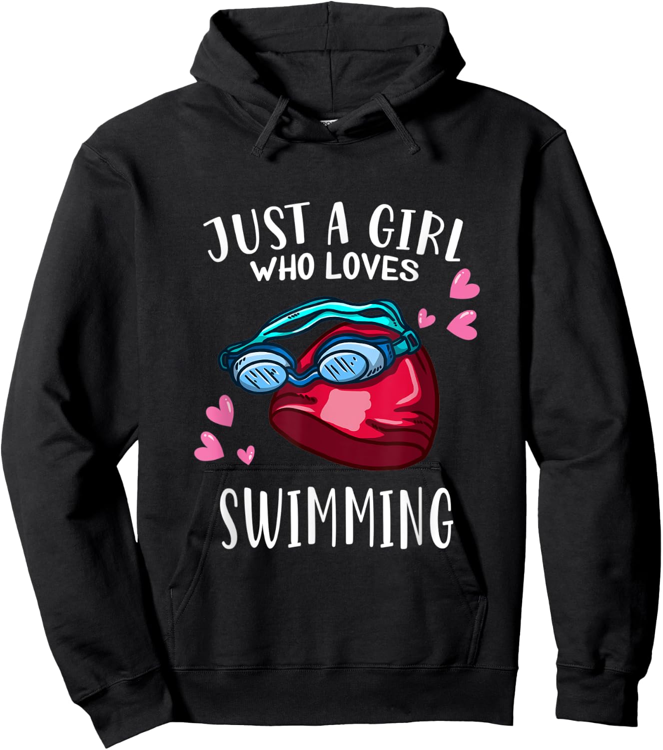 Swim Swimming Lover Just A Girl Who Loves Swimming Hoodie - Hoodie | Black