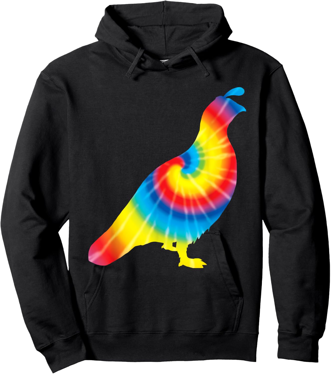 Tie Dye Partridge Rainbow Print Bird Quail Hippie Peace Gift Hoodie - Hoodie | Black