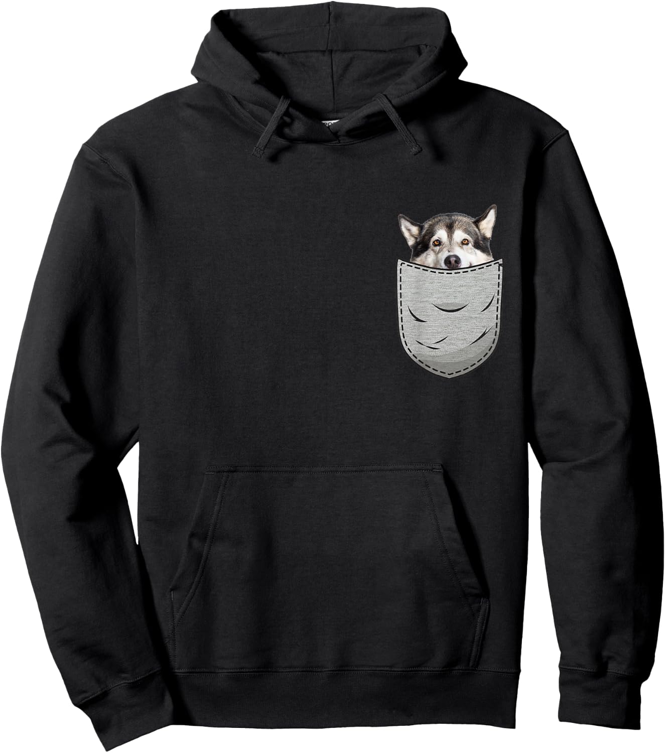Mal Mally Pocket Chest Bag for Alaska Dog Owners Men Women Girls Kids Hoodie - Hoodie | Black