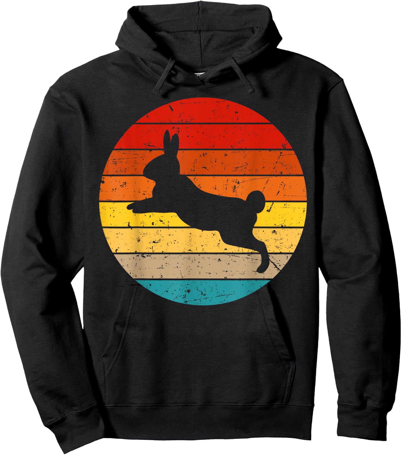 Vintage Rabbit Design Bunny Lover Men Women Boys Girls Kids Hoodie - Hoodie | Black
