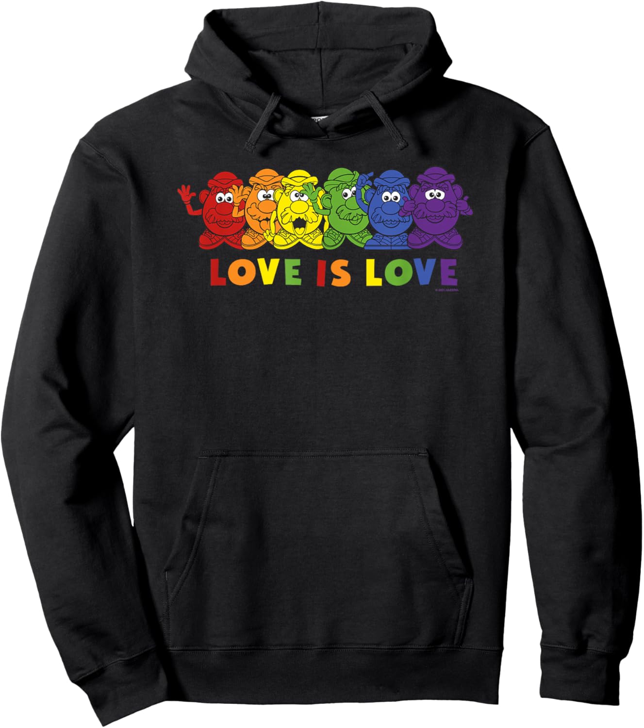 Mr. Potato Head Many Rainbow Potato Heads Love Is Love Hoodie - Hoodie | Black