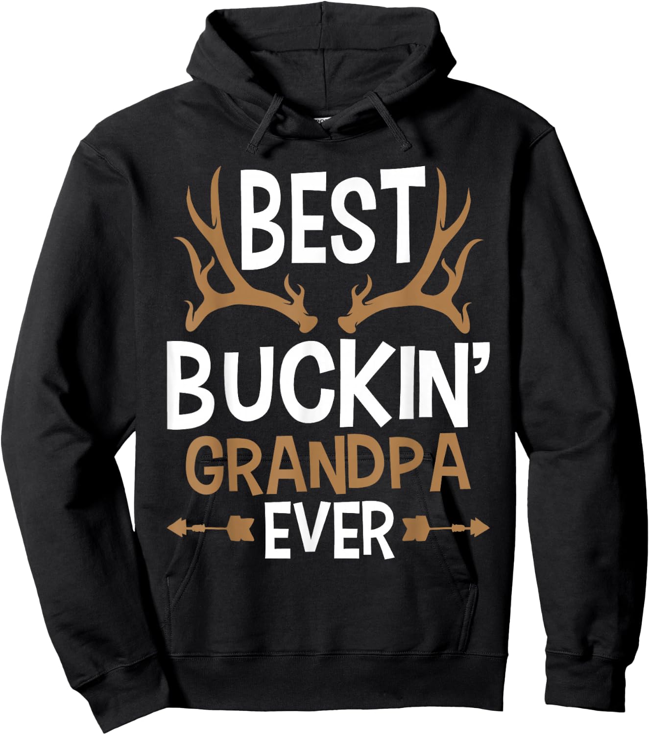 Best Buckin Grandpa Ever - Deer Hunting Granddad Hoodie - Hoodie | Black