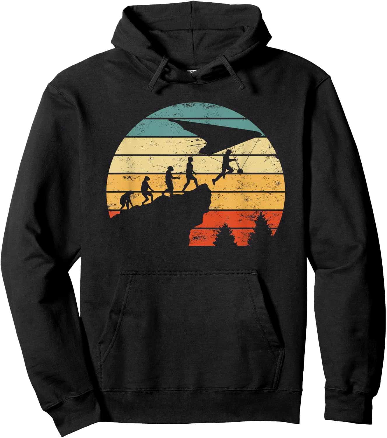 Hang glider motiv evolution hang gliding Hoodie - Hoodie | Black