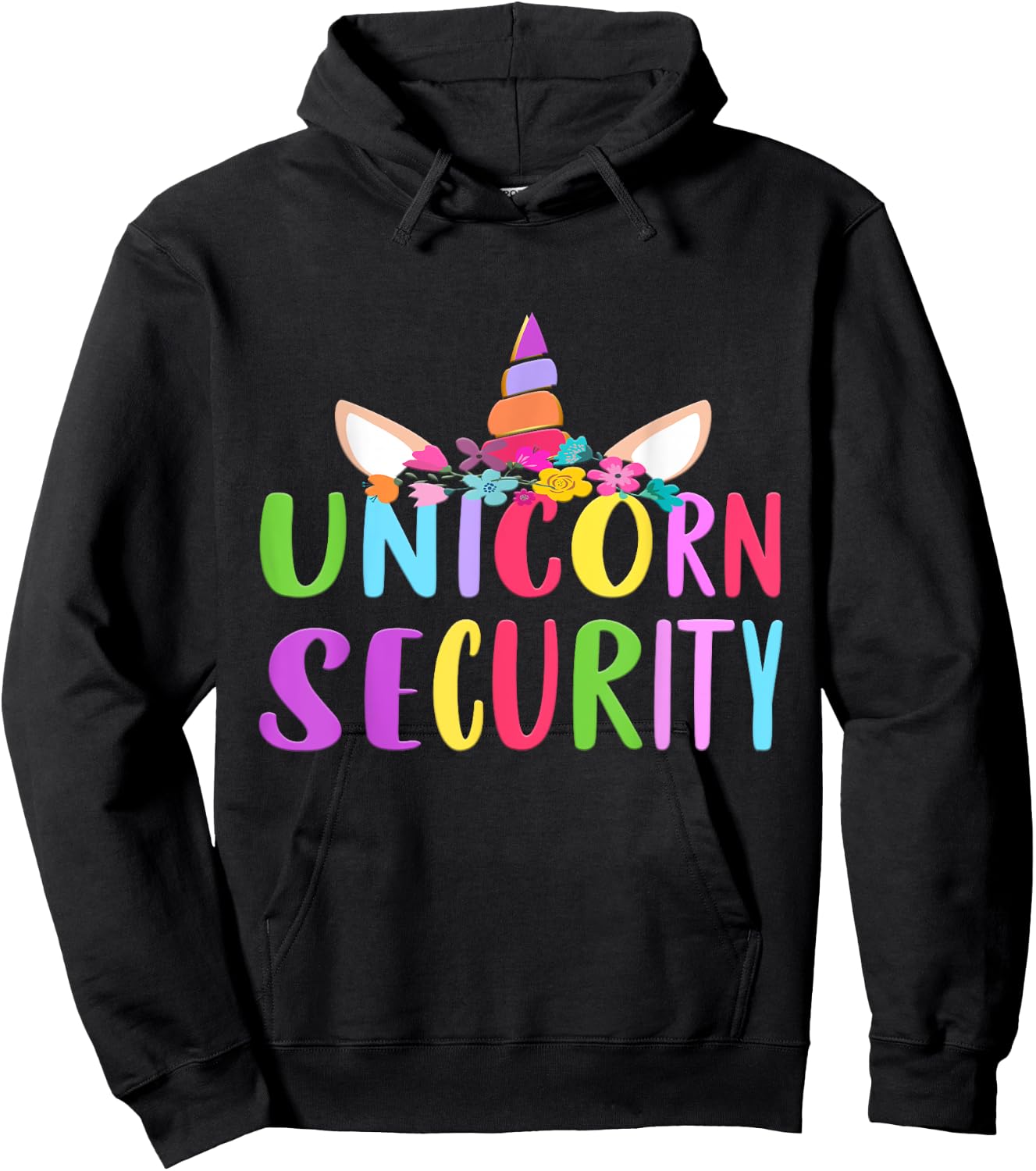 Unicorn Security Adult Unicorn Halloween Costume 2021 Hoodie - Hoodie | Black