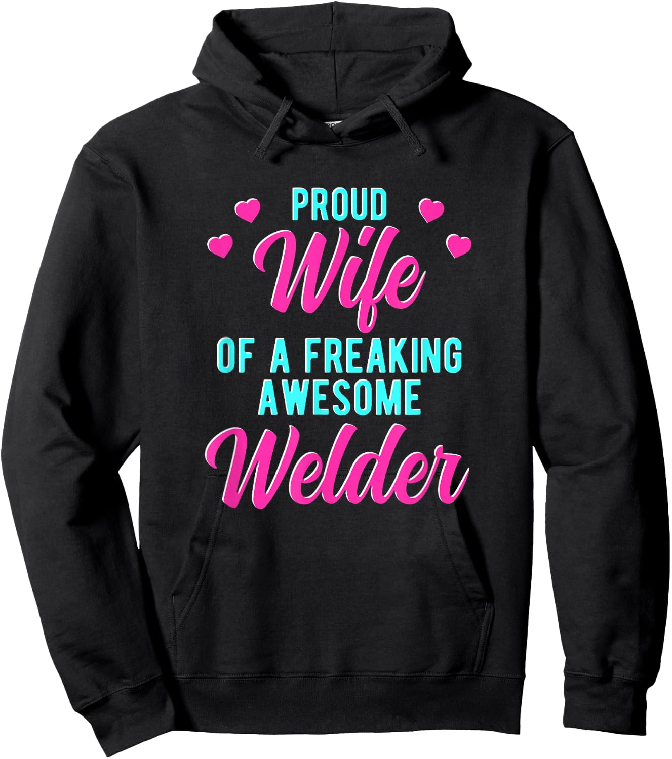 Welding Husband Phrase Design For Welder Wife Hoodie - Hoodie | Black