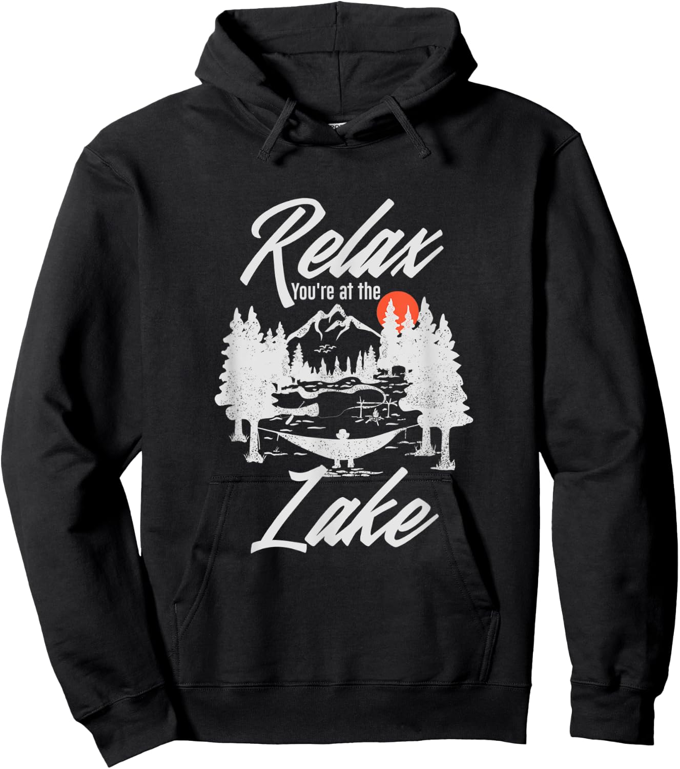 Relax You're At The Lake Lake Boat Camp Summer Adventures Hoodie - Hoodie | Black