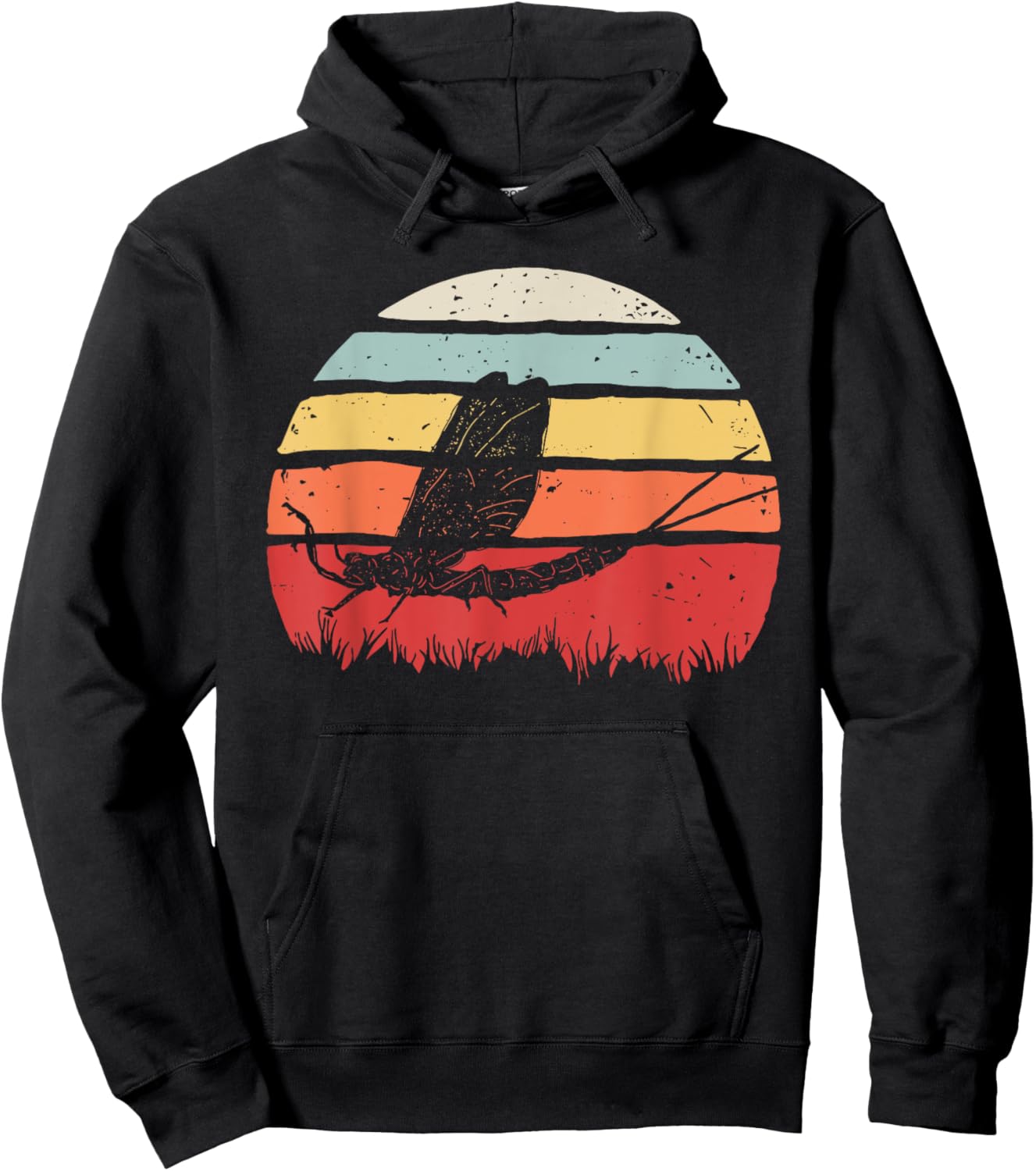 Vintage Retro Mayfly Hoodie - Hoodie | Black