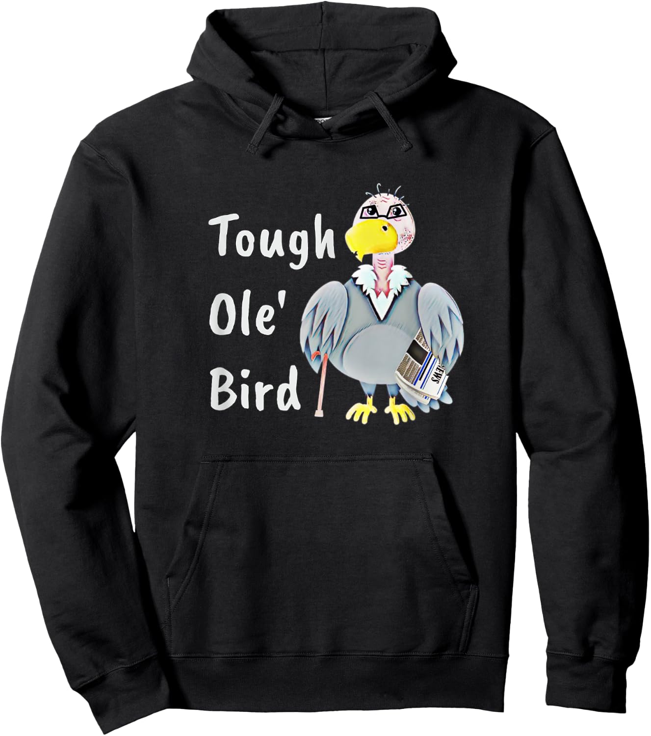 Tough Old Bird Grandpa Grandfather Funny Old Man Buzzard Hoodie - Hoodie | Black