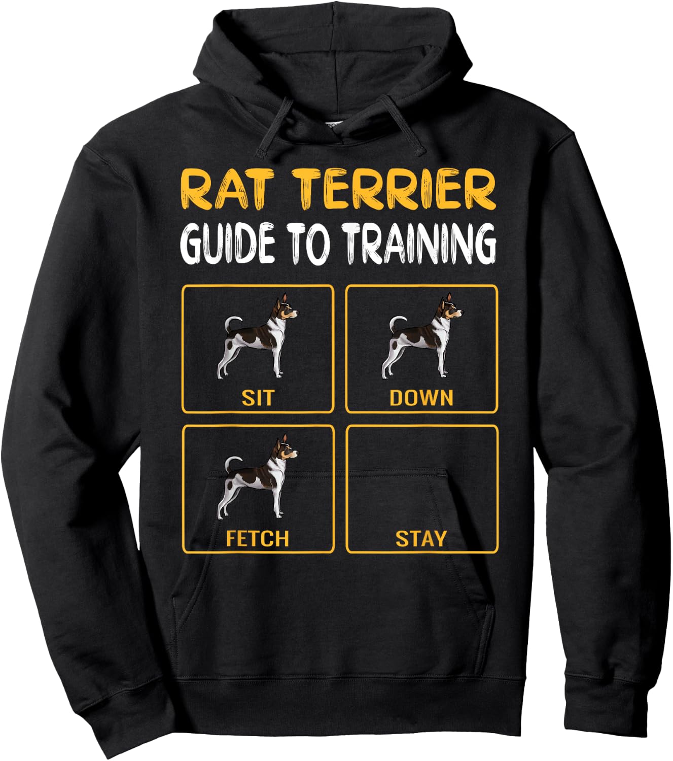 Rat Terriers Owner Gift Dog Themed - Men's Black Small Short Sleeve Classic Fit Cotton Blend Polyester Halloween Christmas Birthday Hoodie - Hoodie | Black