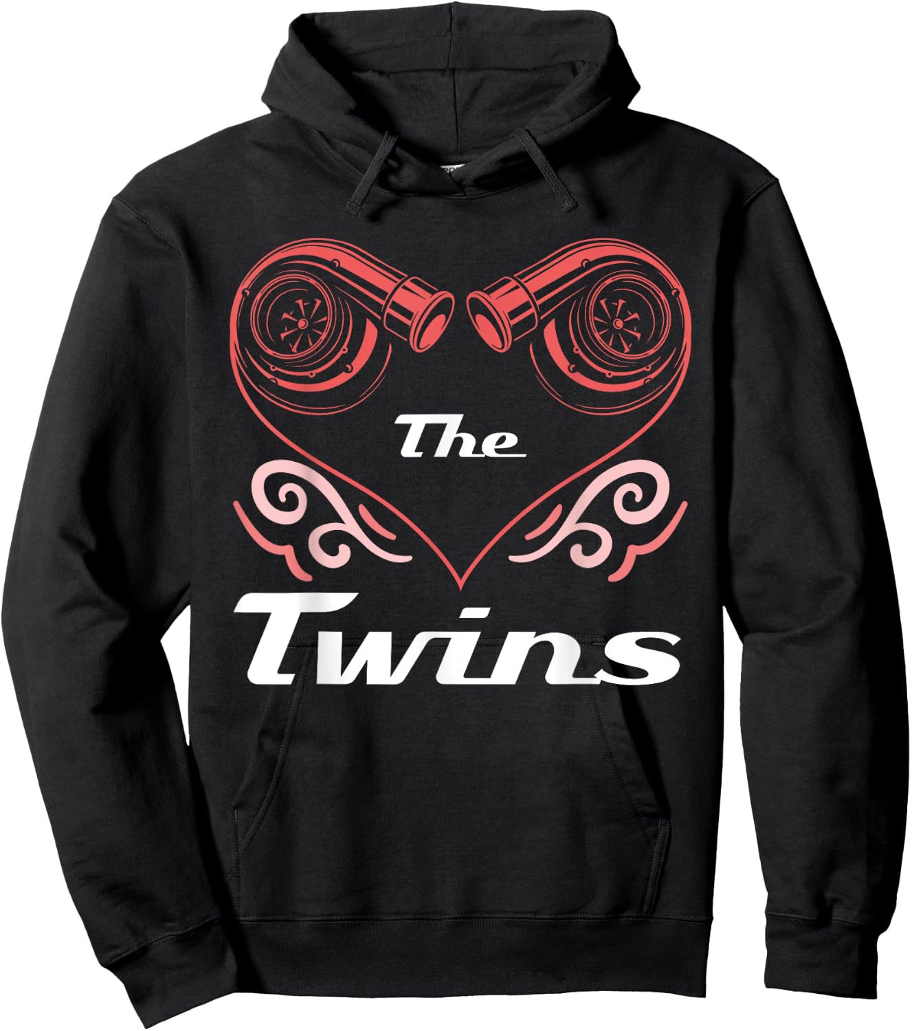 The Twins Twin Turbo Design For Car Enthusiasts Hoodie - Hoodie | Black