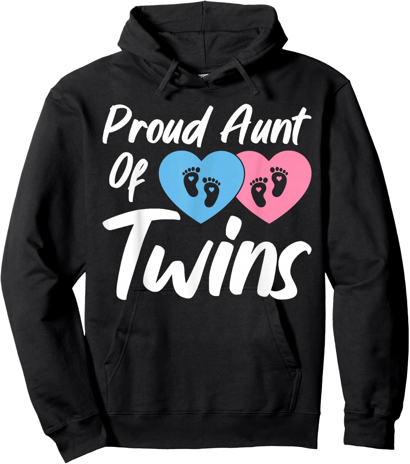 Proud Aunts Of Twin Mom Women Girls Twins Auntie Hoodie - Hoodie | Black
