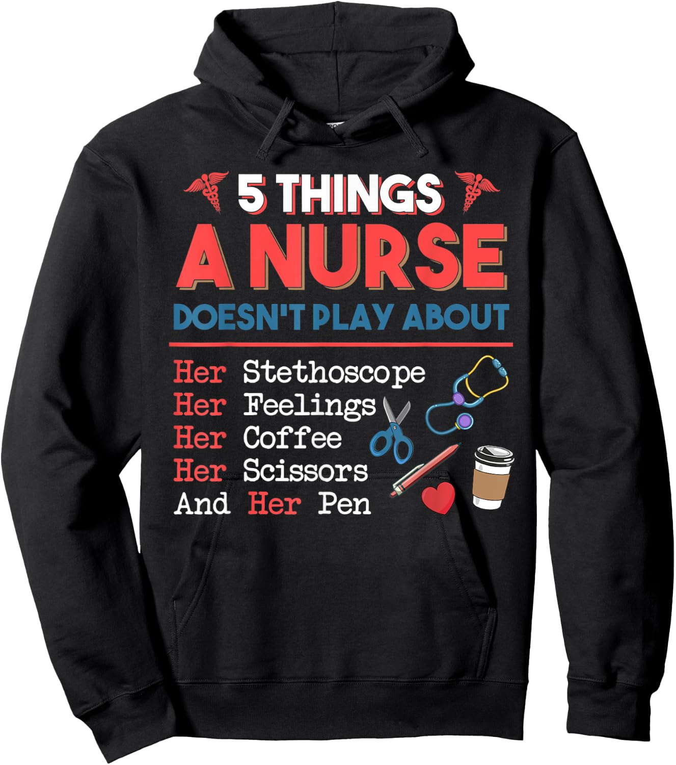 5 Things A Nurse Doesn't play about Christmas Gifts Hoodie - Hoodie | Black
