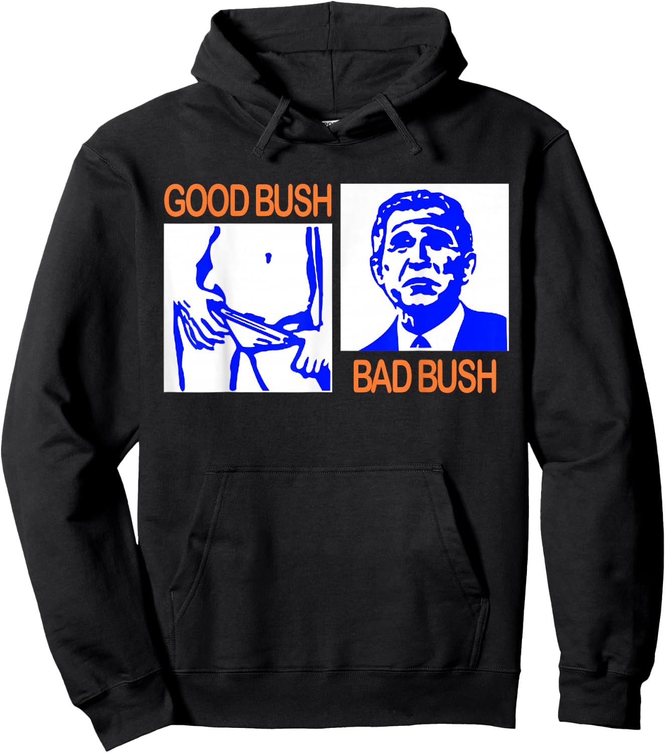 Good Bush Bad Bush Funny George W. POTUS USA Vintage Small Hoodie - Hoodie | Black