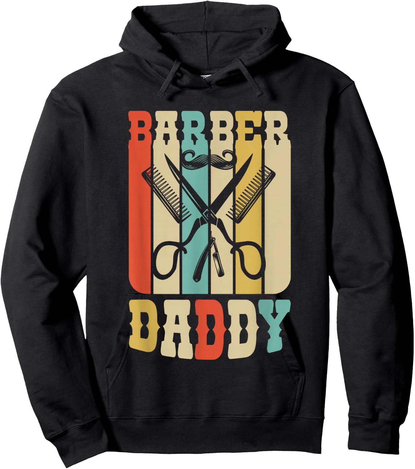 Vintage Barber Shop Daddy Barbers Dad Father's Day Gifts Hoodie - Hoodie | Black