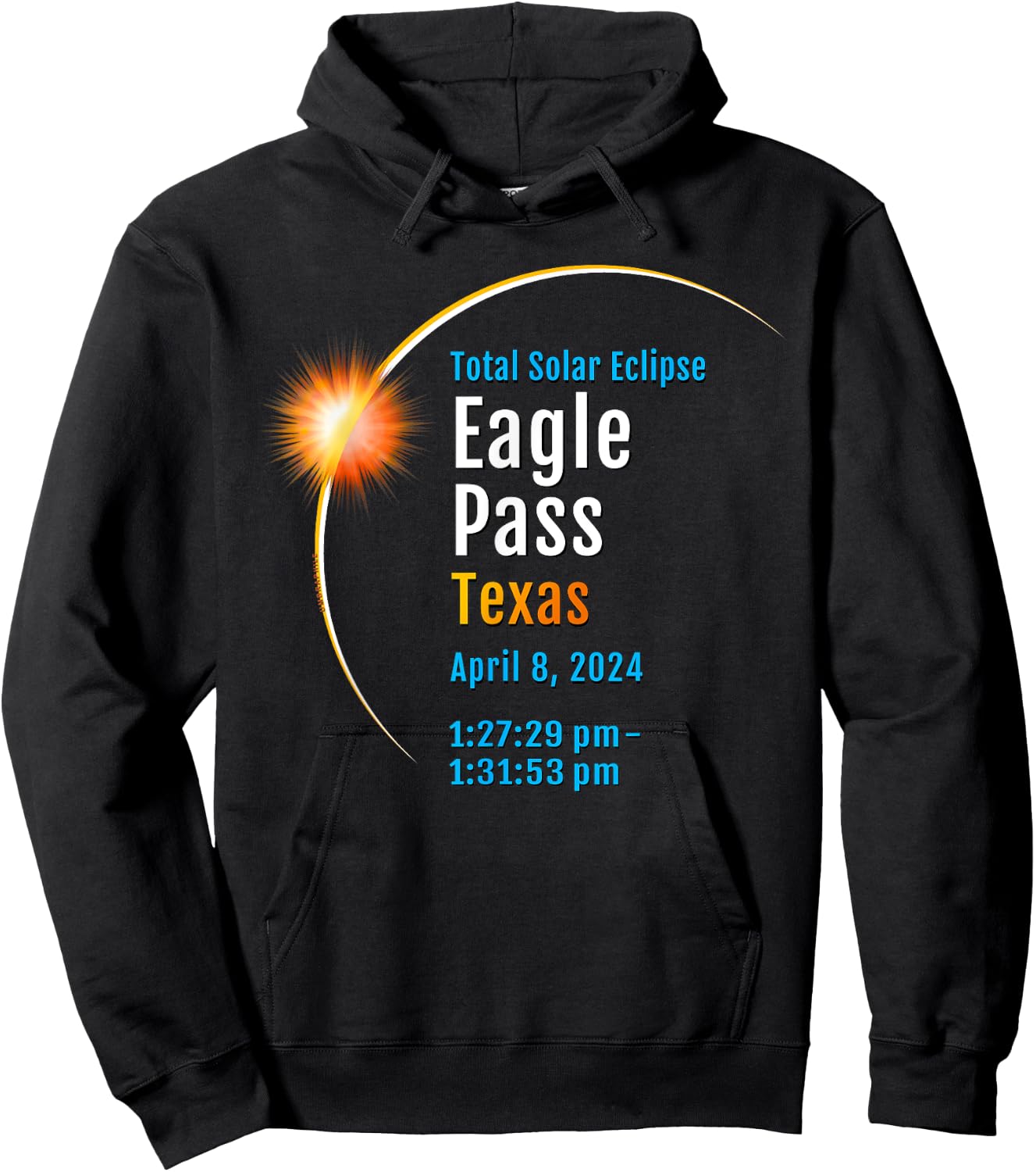 Eagle Pass Texas TX Total Solar Eclipse 2024 :: 1 Hoodie - Hoodie | Black