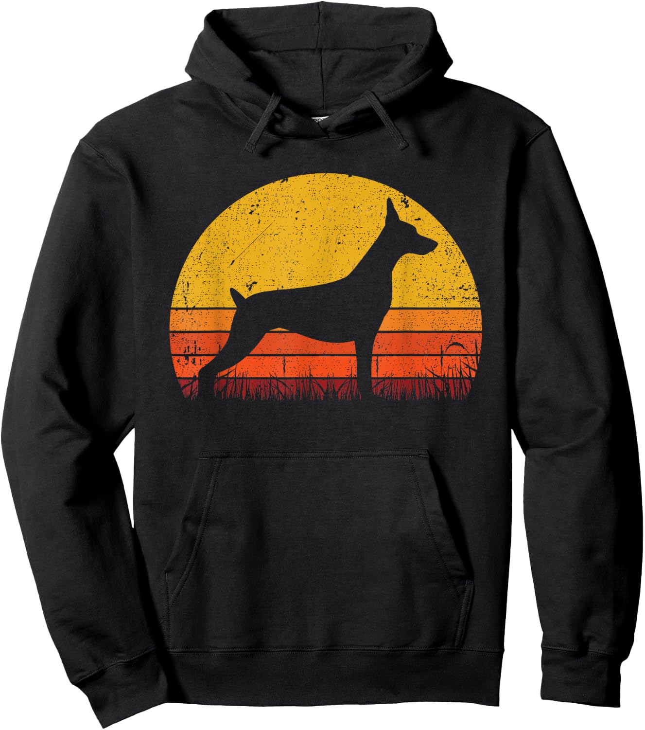 Retro Dobermann Shirt Dog Mom Dog Dad Vintage Doberman Hoodie - Hoodie | Black