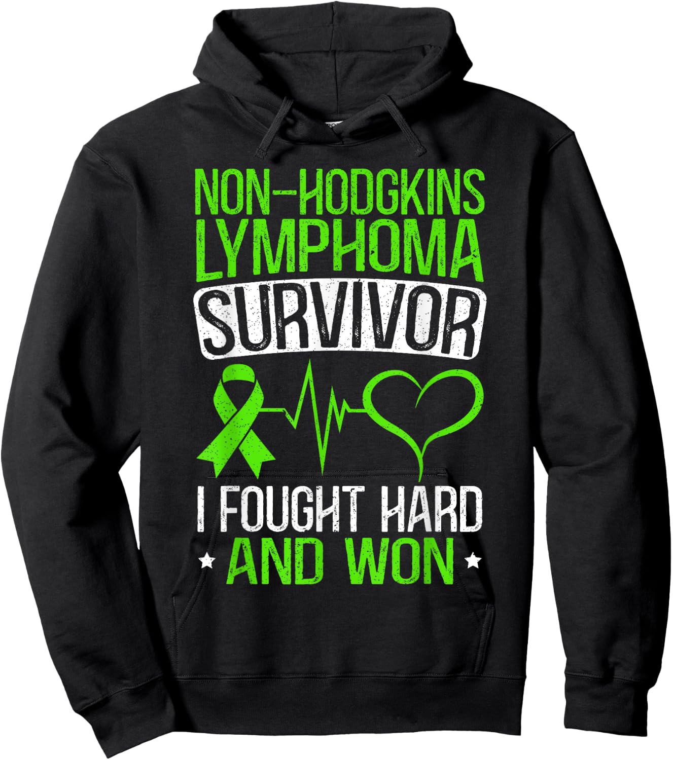 Non-Hodgkin Lymphoma Survivor I Fought Hard And Won Hoodie - Hoodie | Black