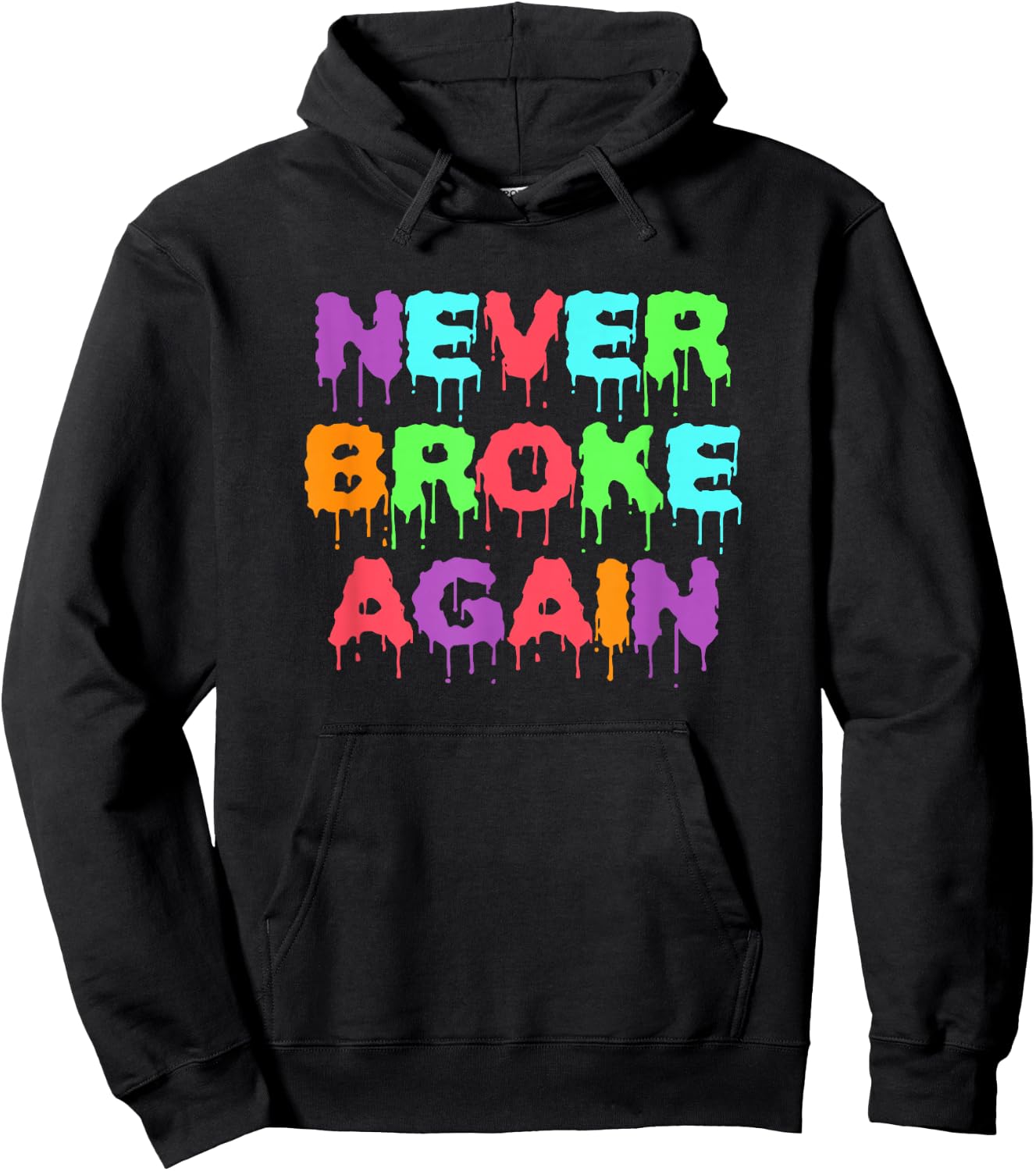 Never Broke Again Hustle & Grind Motivational Hoodie - Hoodie | Black