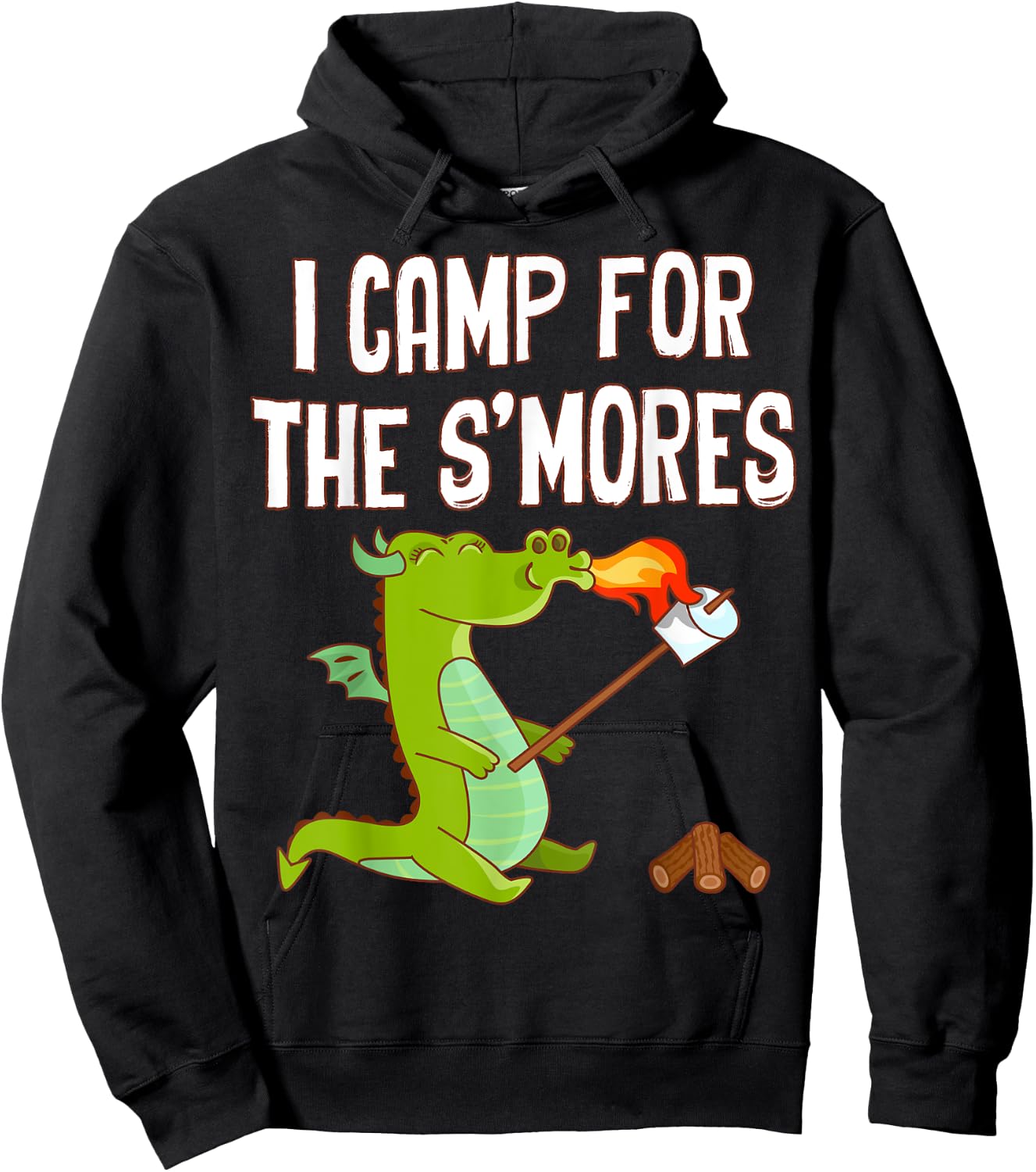 Camping For The Smore Dragon Camp Marshmallow Boys Girls Hoodie - Hoodie | Black