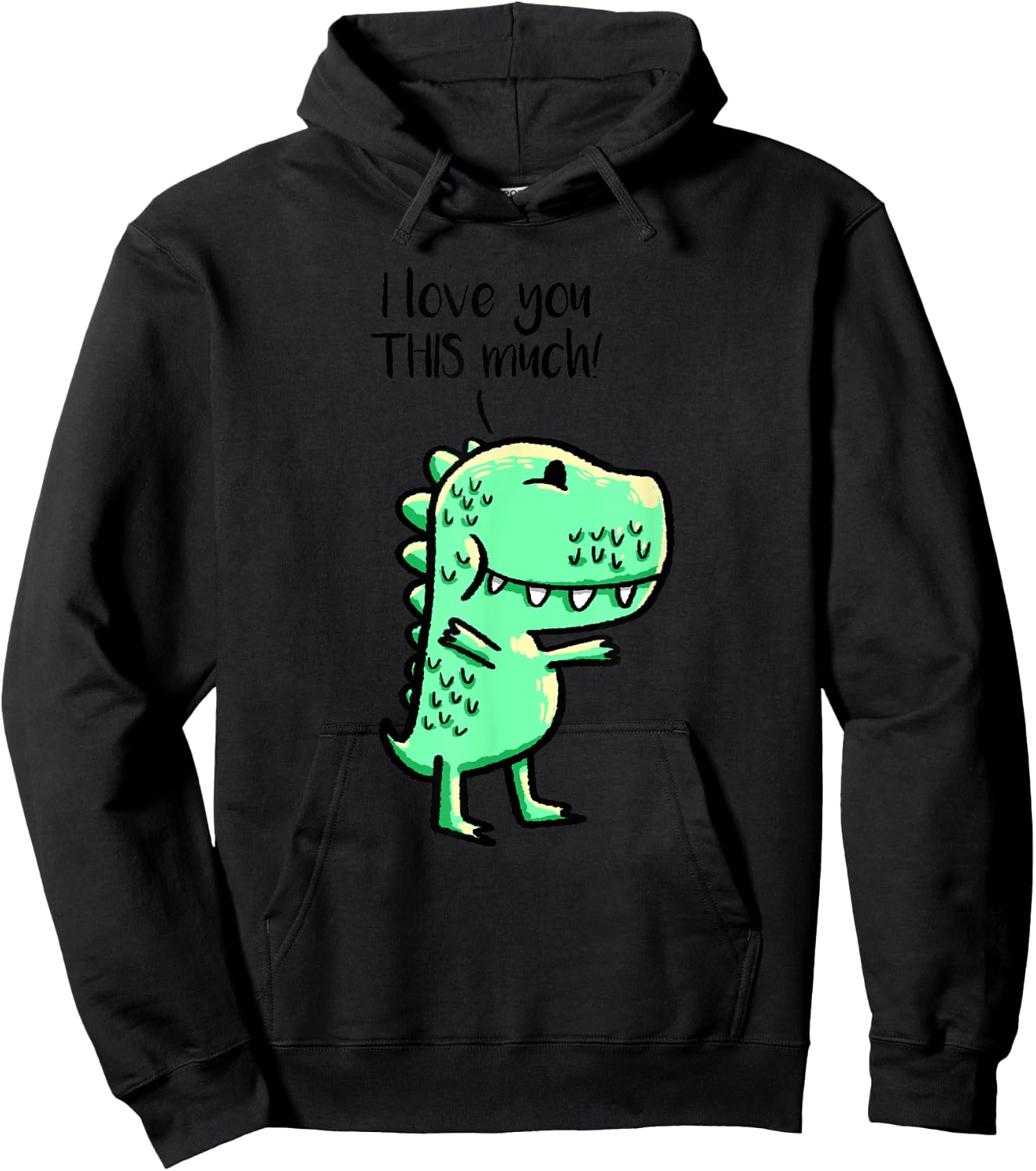 I Love You This Much T-Rex Matching Dino Best Friend Gift Hoodie - Hoodie | Black
