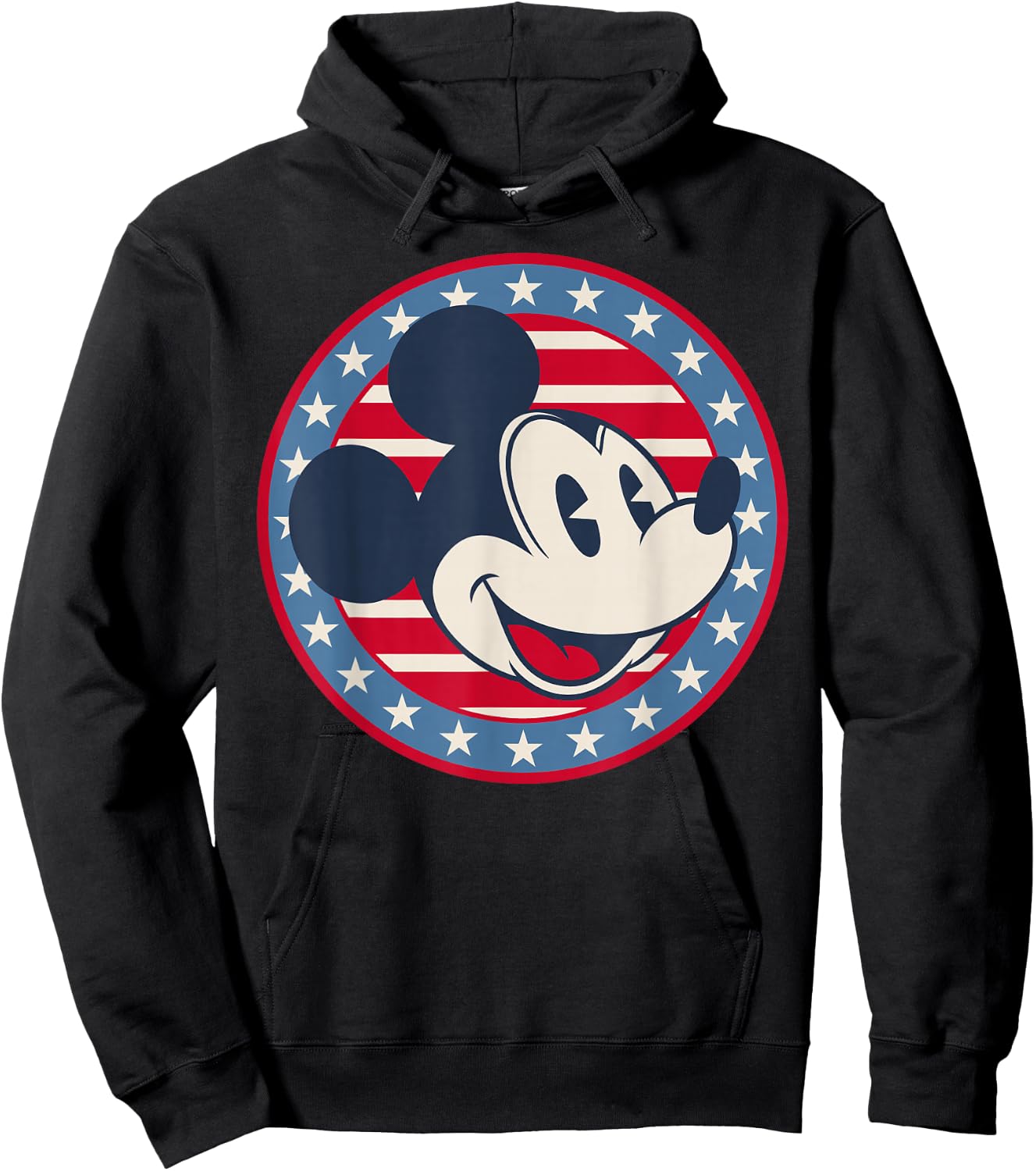 Disney Mickey Mouse Red White and Blue Retro Americana Hoodie - Hoodie | Black