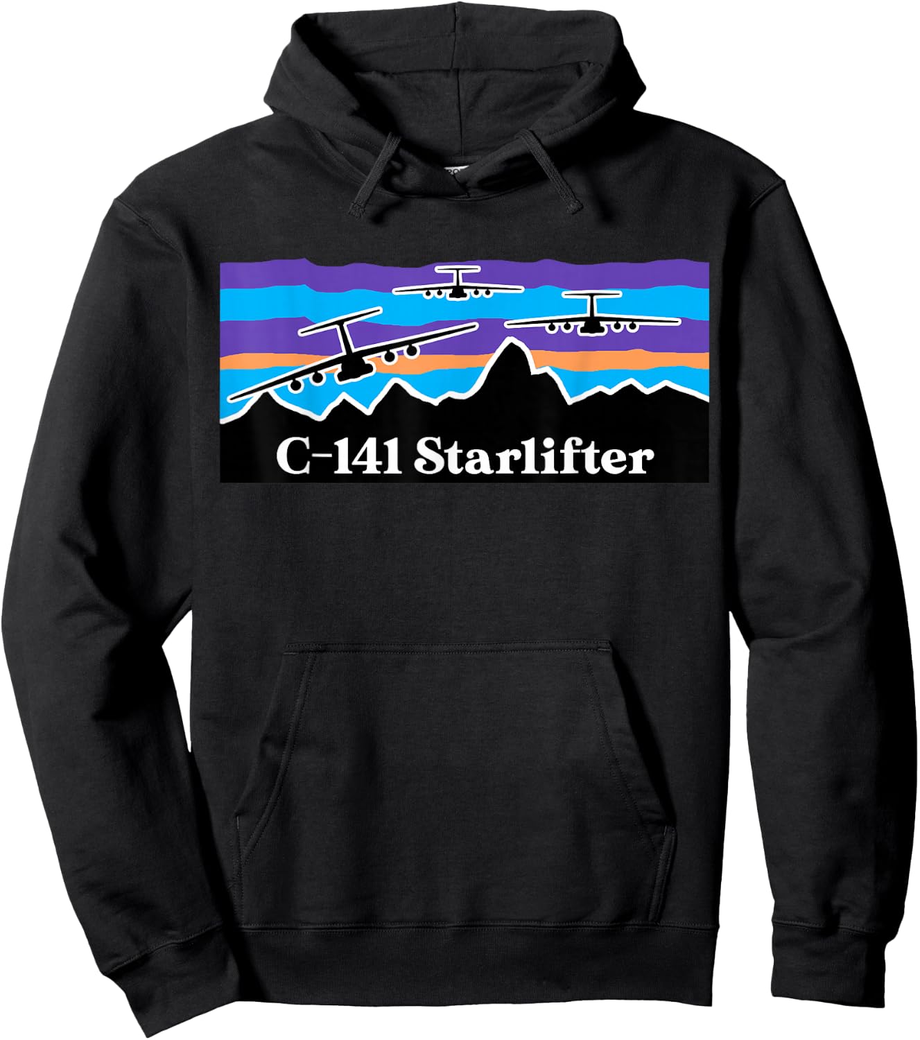 C-141 Starlifter Mountain Airlift Hoodie - Hoodie | Black