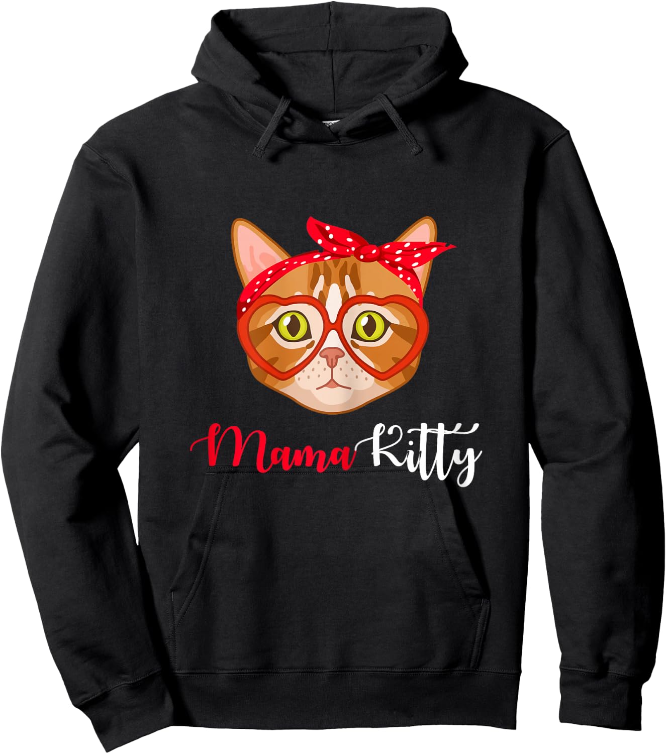 MamaKitty Cat Funny Mama Kitty Family Matching Hoodie - Hoodie | Black