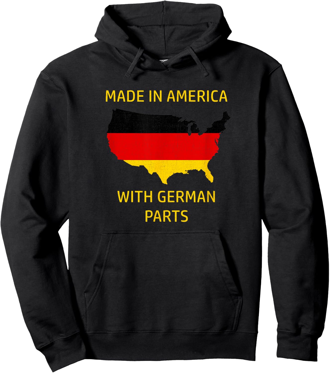 Made in America with German Parts - Germany and USA Pride Hoodie - Hoodie | Black