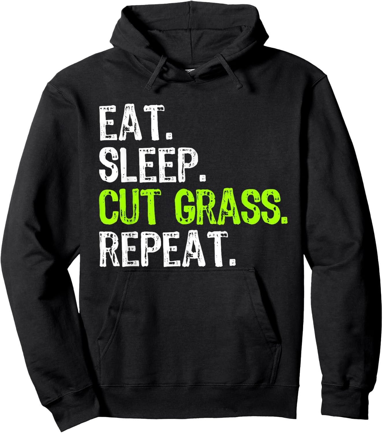 Eat Sleep Cut Grass Repeat Landscaping Landscaper Funny Hoodie - Hoodie | Black