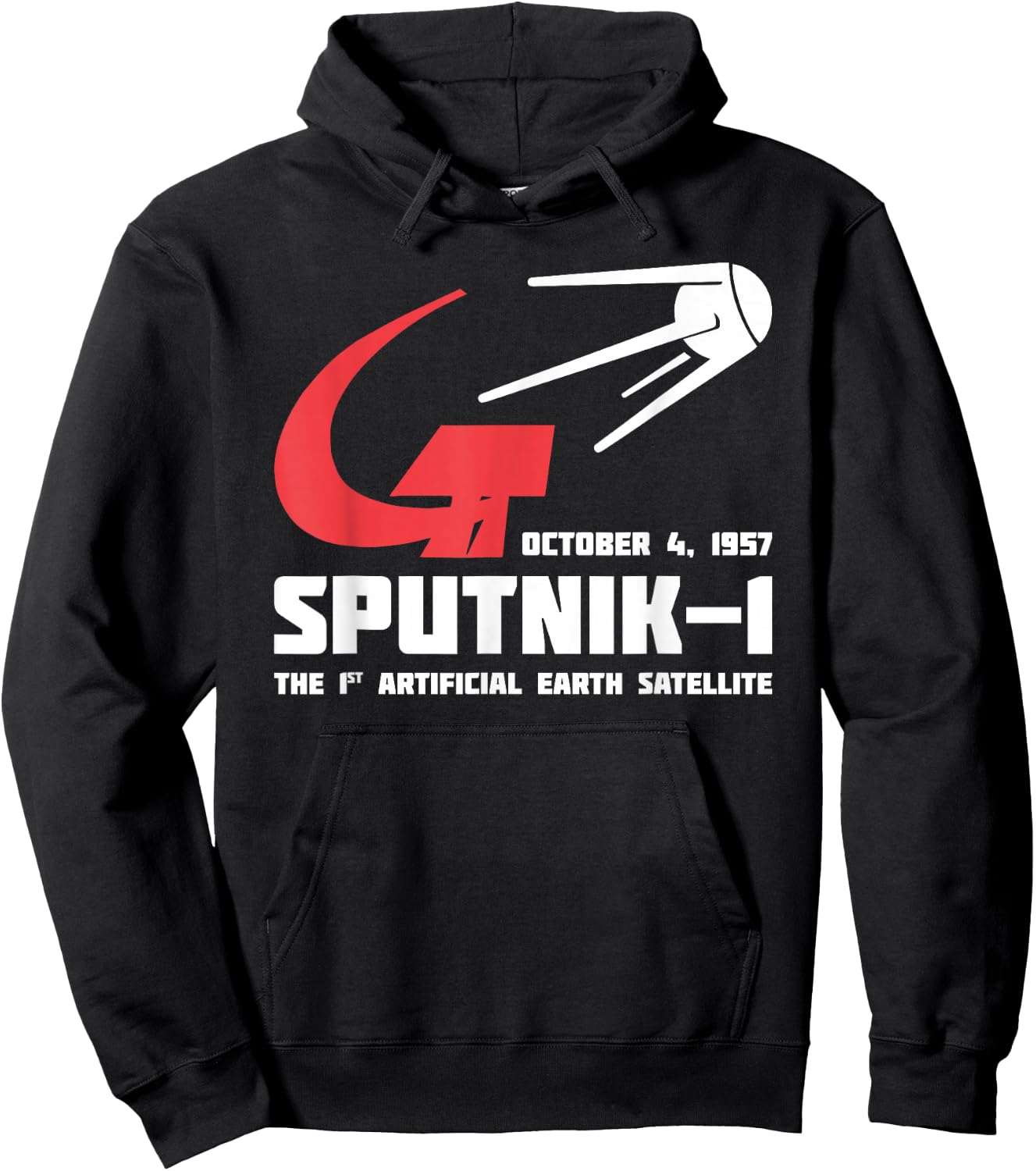 Sputnik Soviet Space Flight USSR Soviet Union Propaganda Hoodie - Hoodie | Black