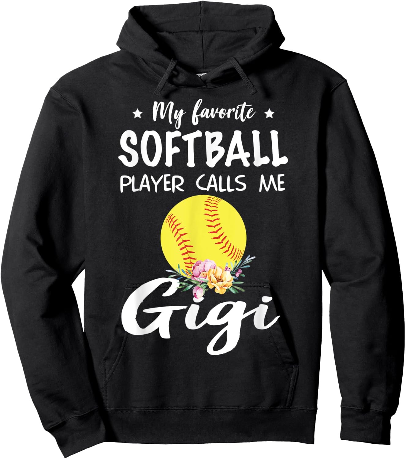 My Favorite Softball Player Calls Me Gigi Hoodie - Hoodie | Black