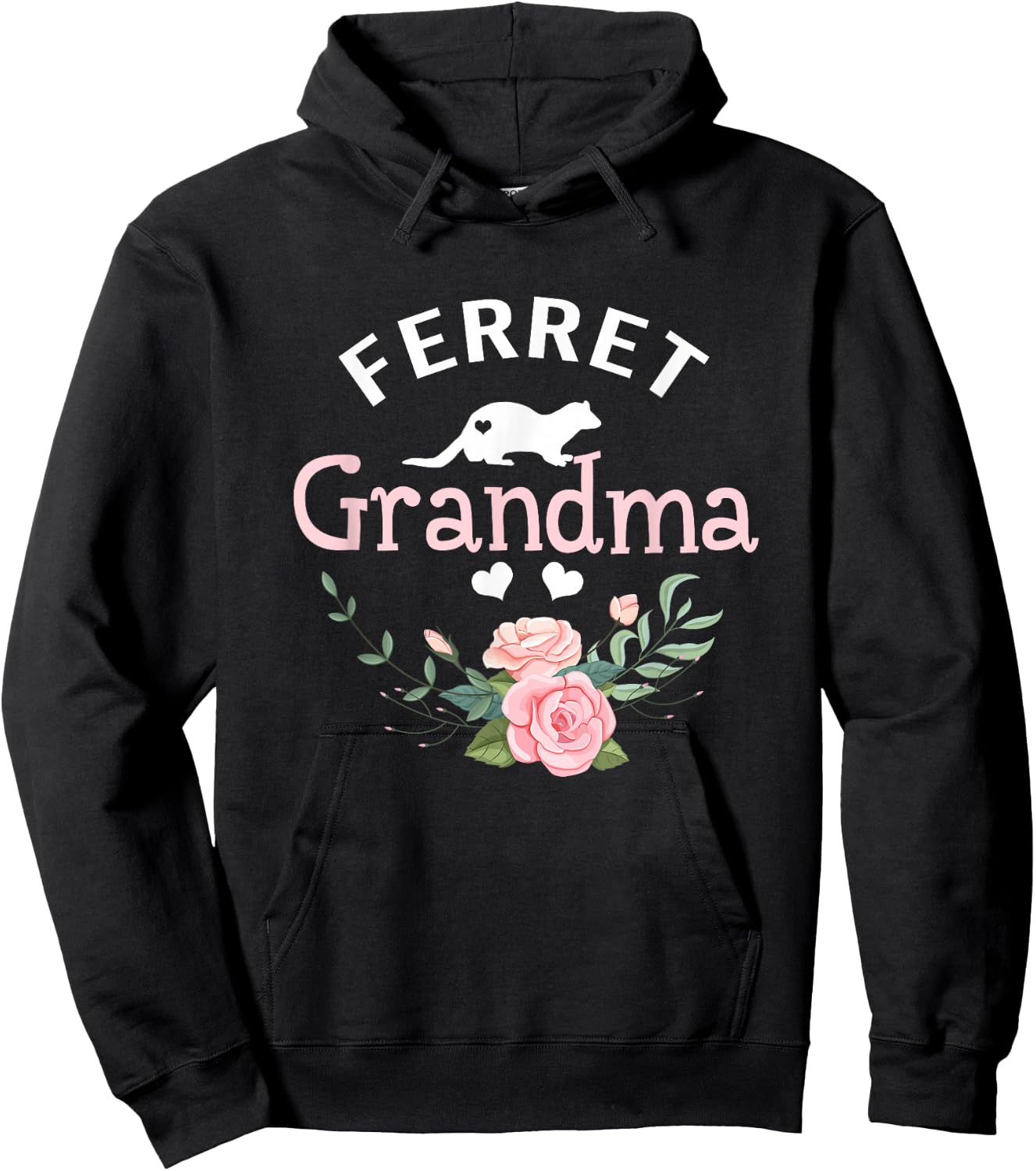 Ferret Grandma Gifts Mom Ferret Pet Lover Christmas Hoodie - Hoodie | Black