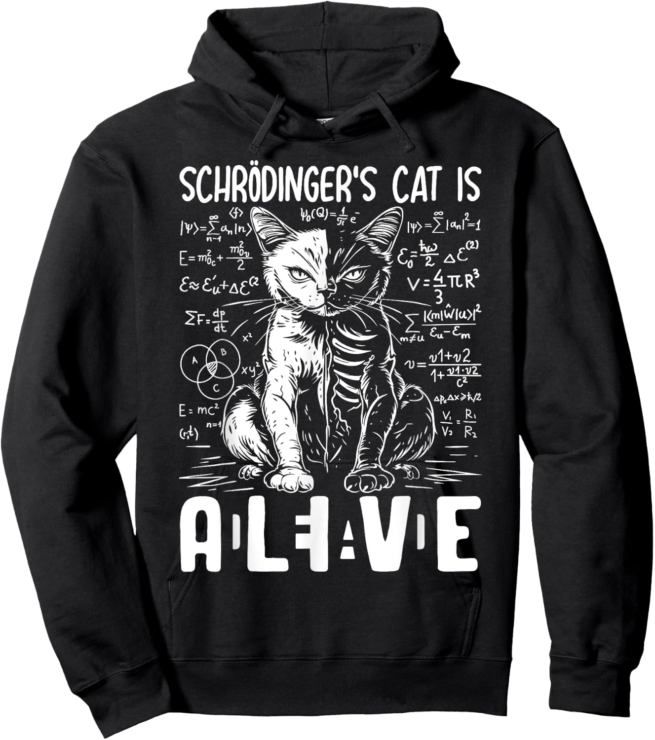 Schrodinger's Cat Dead And Alive Physics Men Women Hoodie - Hoodie | Black