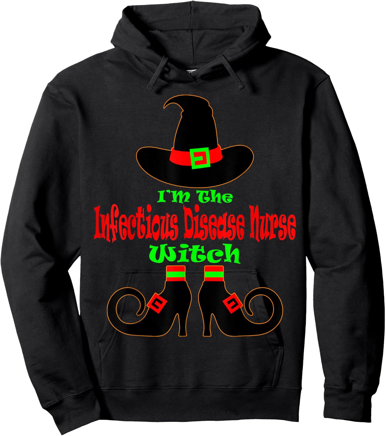 Infectious Disease Nurse Shirt Halloween Witch Hat Nursing Hoodie - Hoodie | Black