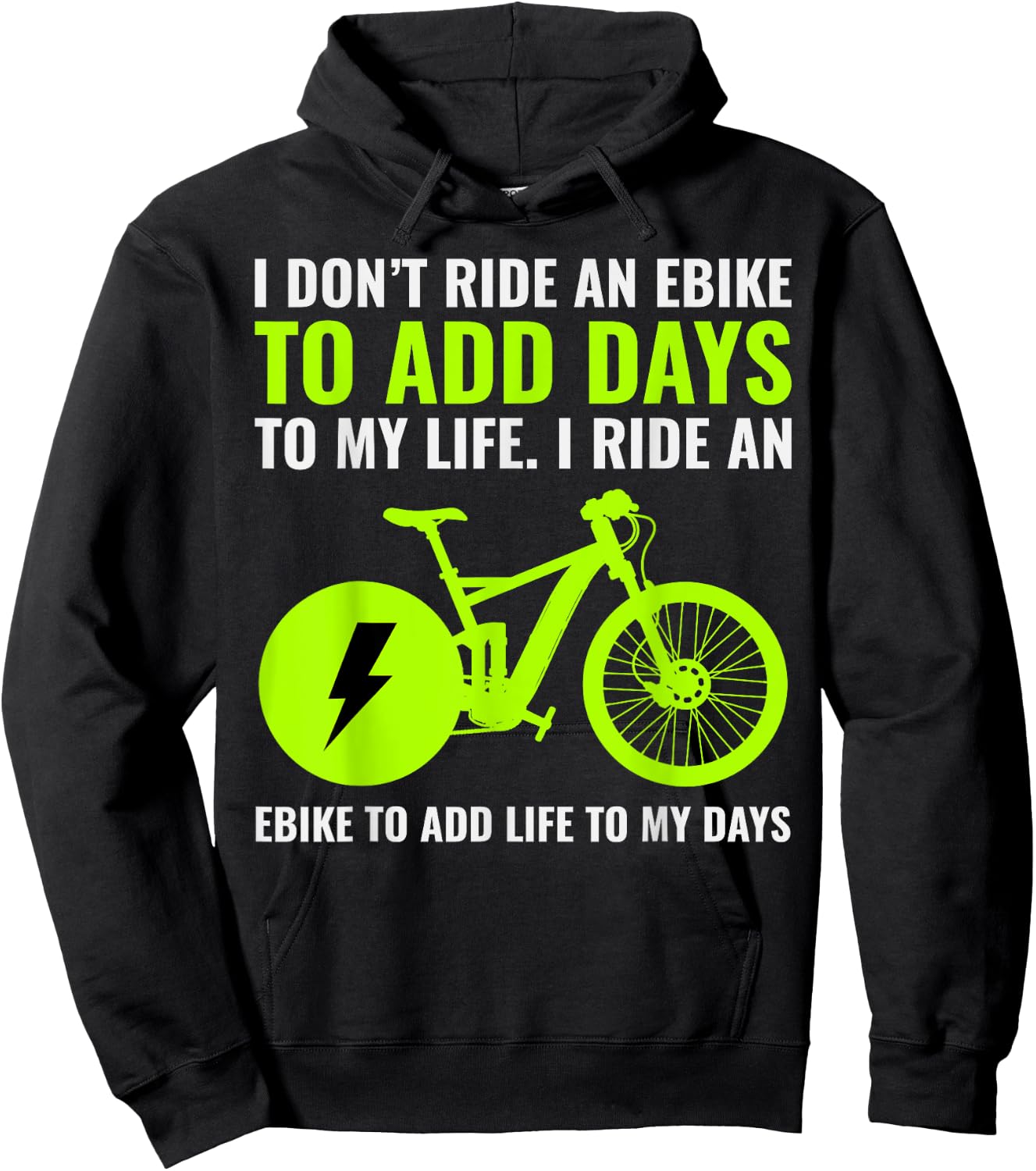 E-Bike Electric-Bike E-Cyclist Bicycling Rider Bicycle Lover Hoodie - Hoodie | Black