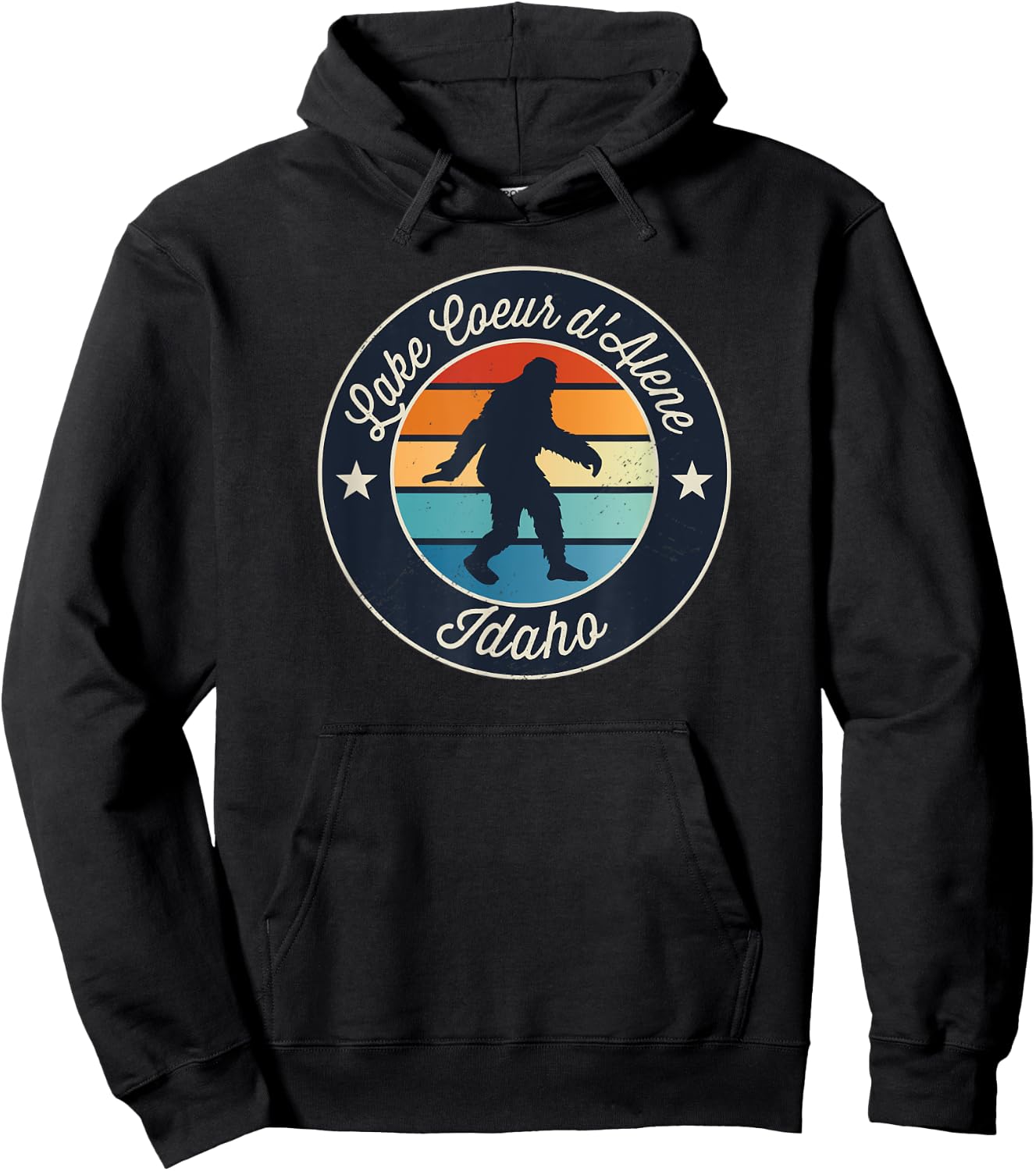 Lake Coeur d'Alene Idaho Sasquatch Souvenir Hoodie - Hoodie | Black