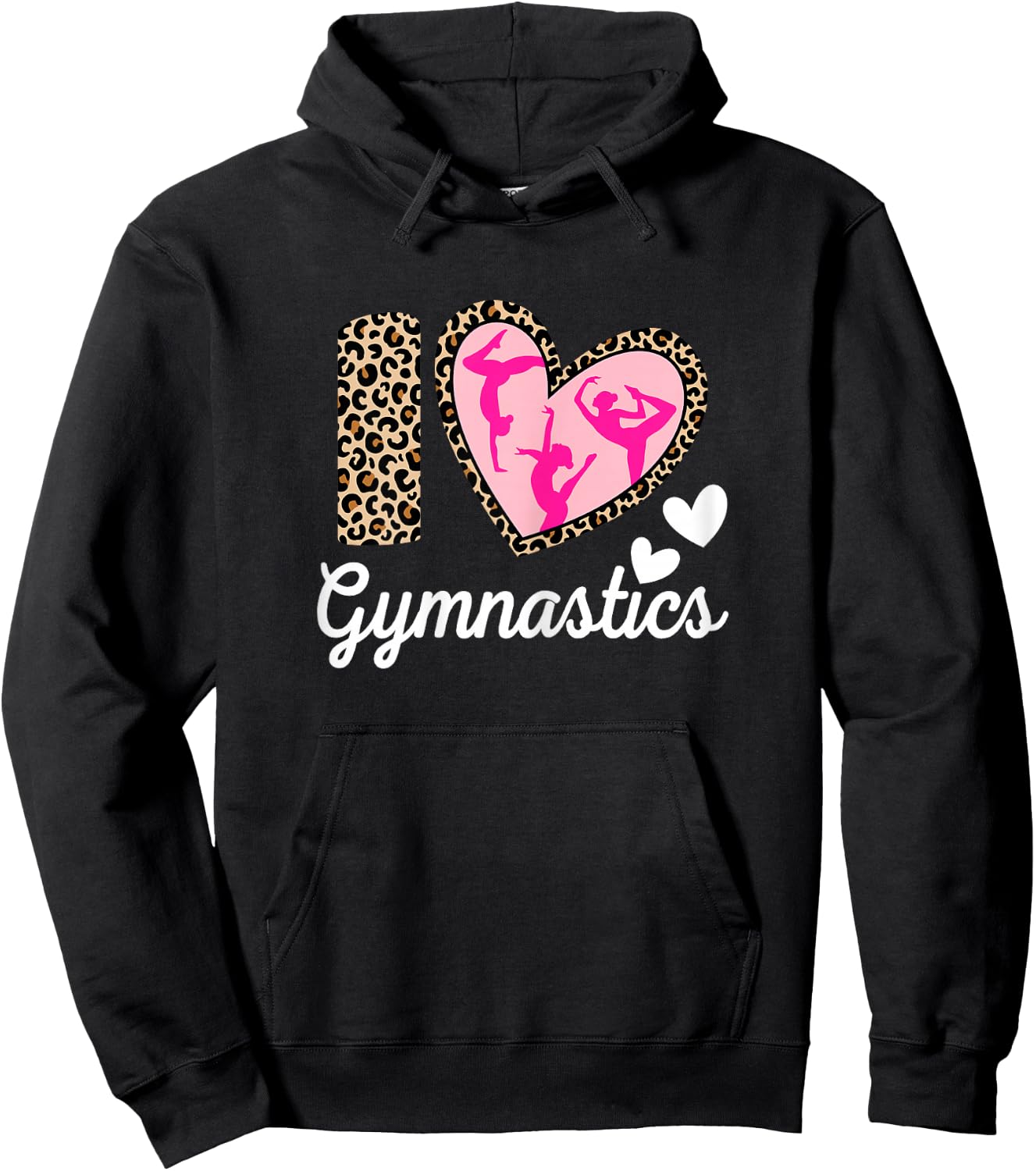 Cute I Love Gymnastics Tumbling Gymnast Women Girls Acrobat Hoodie - Hoodie | Black