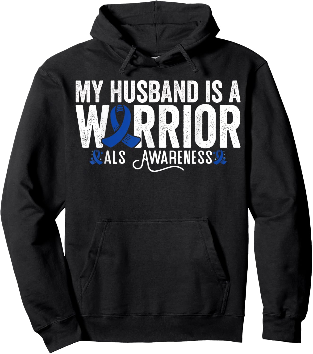 My Husband Is A Warrior ALS Husband Als Awareness Hoodie - Hoodie | Black